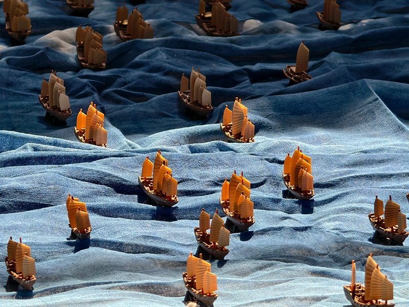 付昆祥制作的鄭和船隊微縮模型 王黎攝